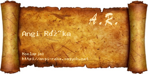Angi Réka névjegykártya